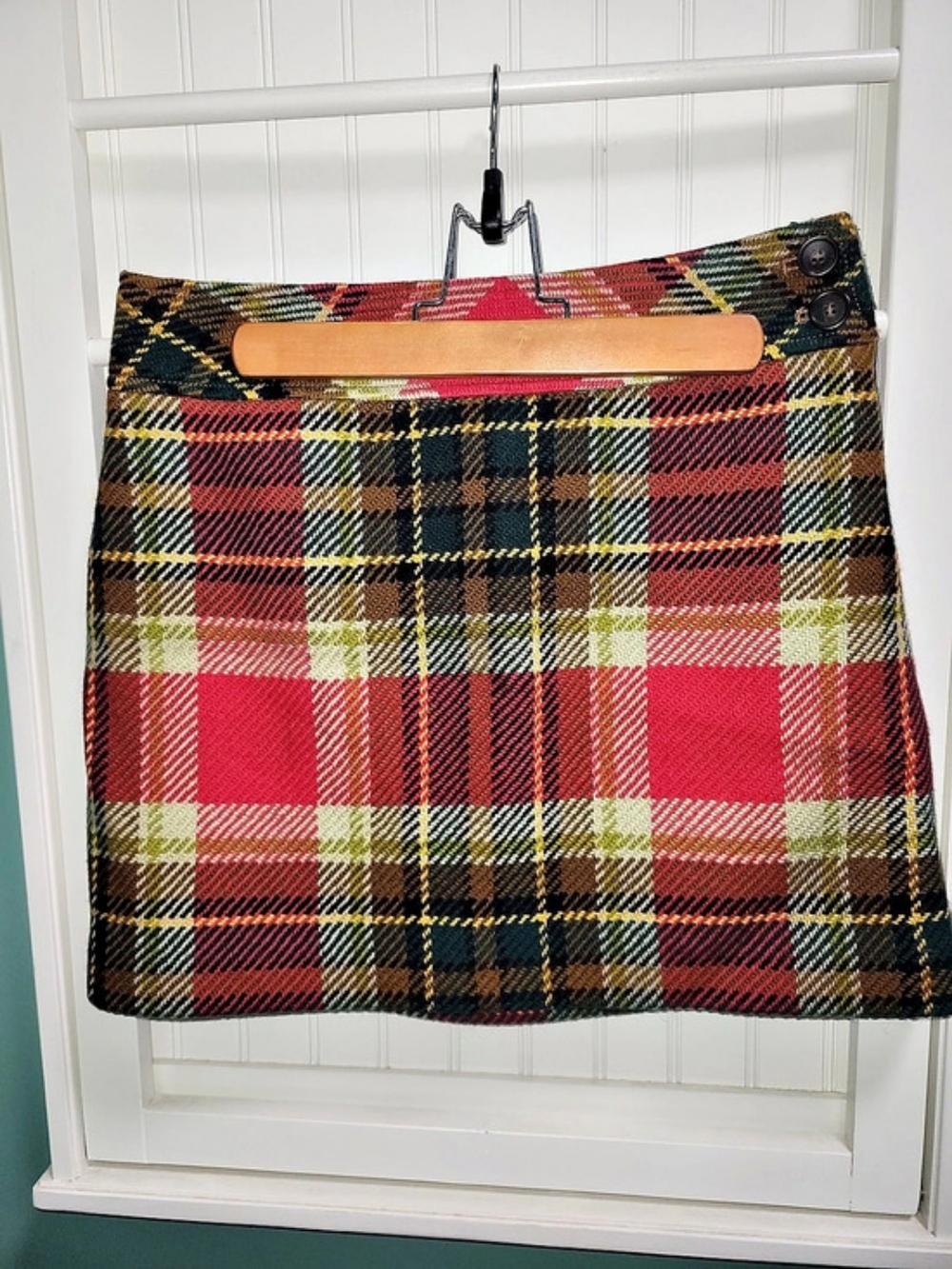 J.Crew Vintage 2004 Plaid Wool Mini Skirt Size 4 Like New